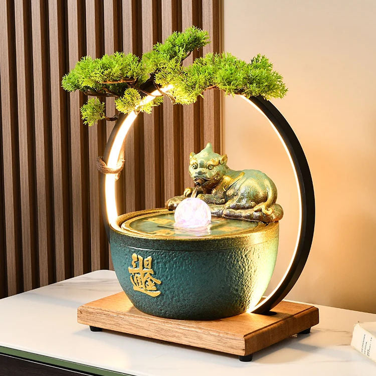 CHENYISHI Pixiu Lucky Ornaments Cornucopia Office Store Humidifier Flowing Water Feng Shui Wheel Opening Gift Flowing Ball Lucky Ornament