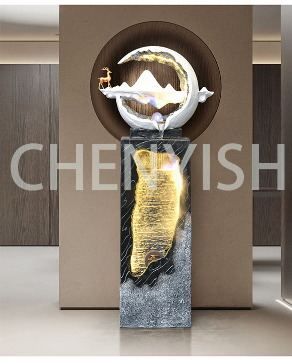 CHENYISHI New Chinese-style Flowing Water Fountain Ornaments Circulating Water Floor-to-ceiling Living Room Interior Decor