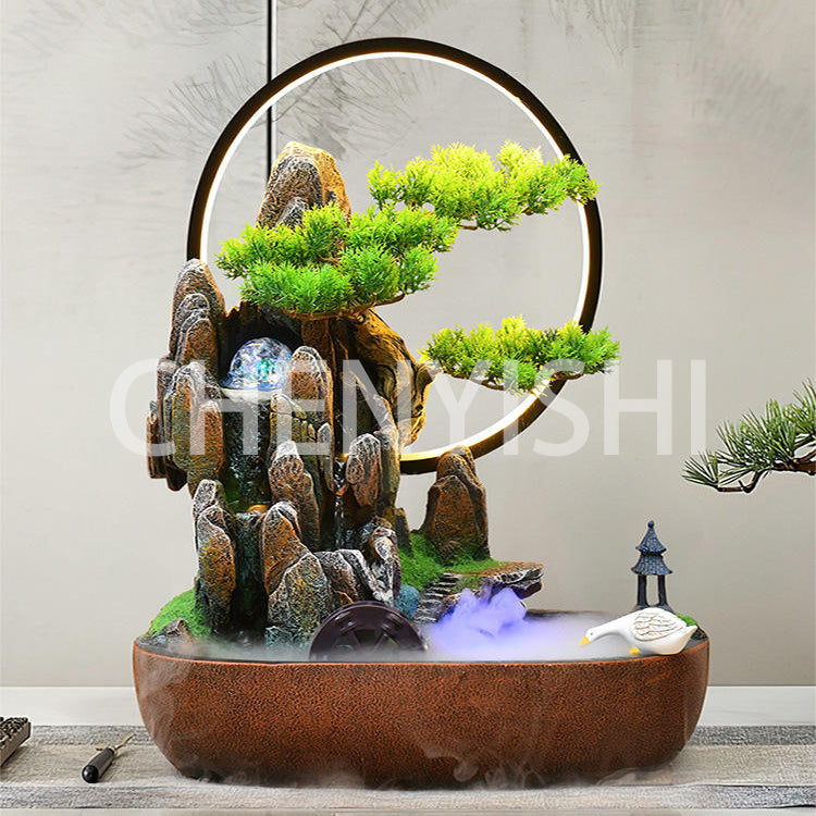 CHENYISHI Wholesale Flowing Water Fountain Rockery Waterscape Ornaments Circulating Water Office Wealth Decoration Housewarming Gift