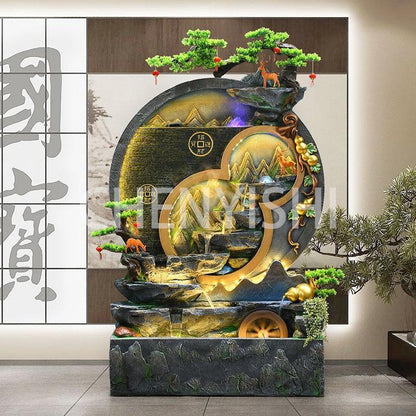 CHENYISHI Rockery Courtyard Water Curtain Fountain Wall Flowing Water Fountain Circulating Water Landscape Fish Tank Decoration