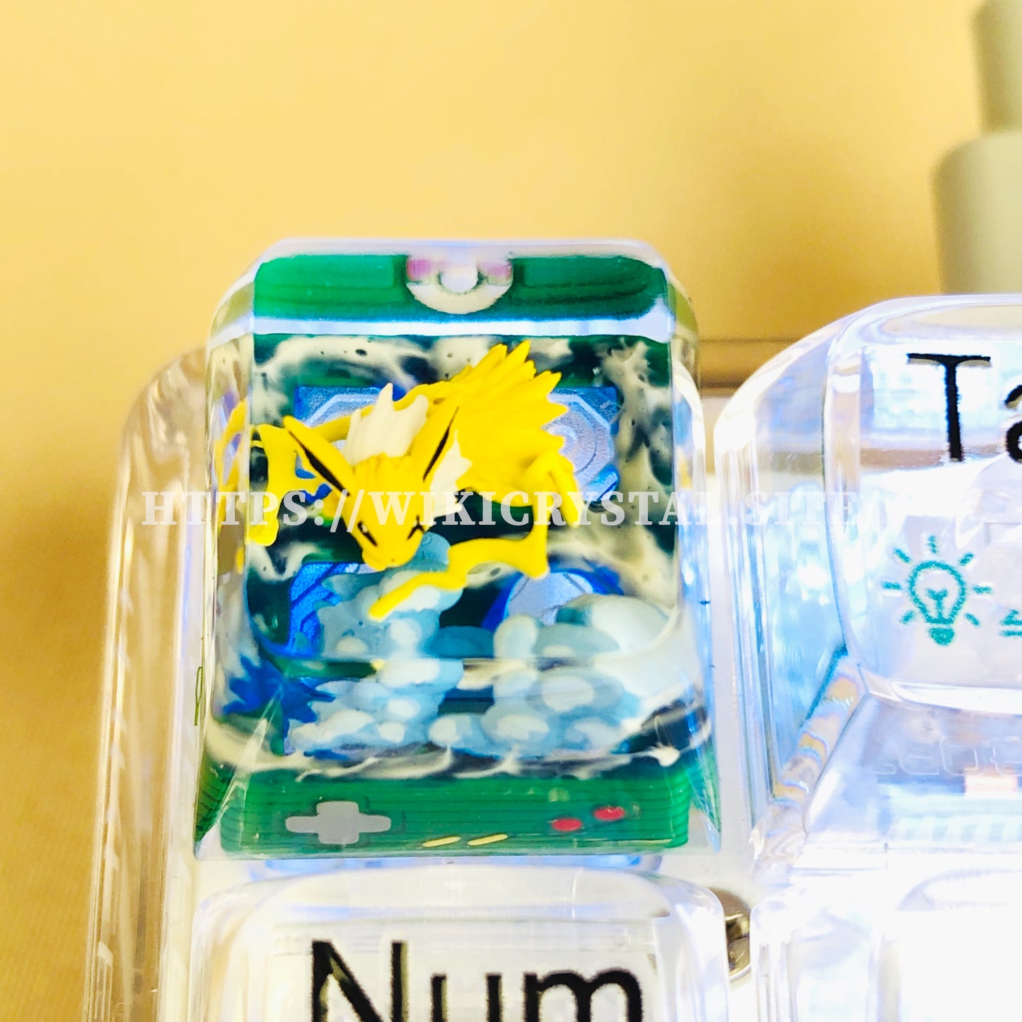 Pokemon Jolteon Custom 1U Keycaps Pokemon Keycap Liquidate keycap Artisan Keycap Anime Cherry MX Keycaps