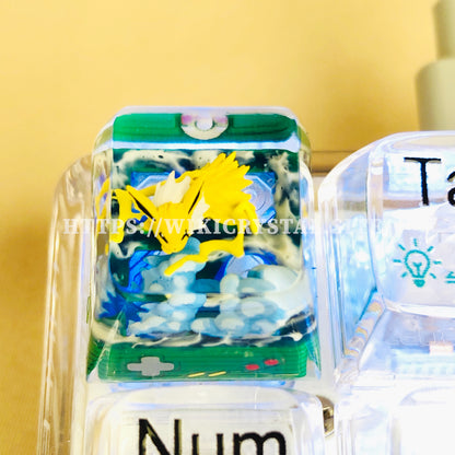 Pokemon Jolteon Custom 1U Keycaps Pokemon Keycap Liquidate keycap Artisan Keycap Anime Cherry MX Keycaps