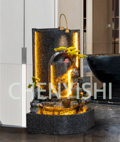CHENYISHI Water Curtain Wall Flowing Water Entrance Screen Rockery Fountain Outdoor Garden Courtyard Landscaping Fish Pond