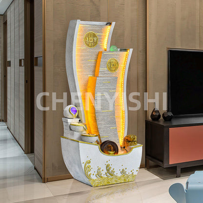 CHENYISHI Flowing Water Fortune Ornaments Circulating Fountain Feng Shui Wheel Living Room Furnishings Balcony Indoor Fountain