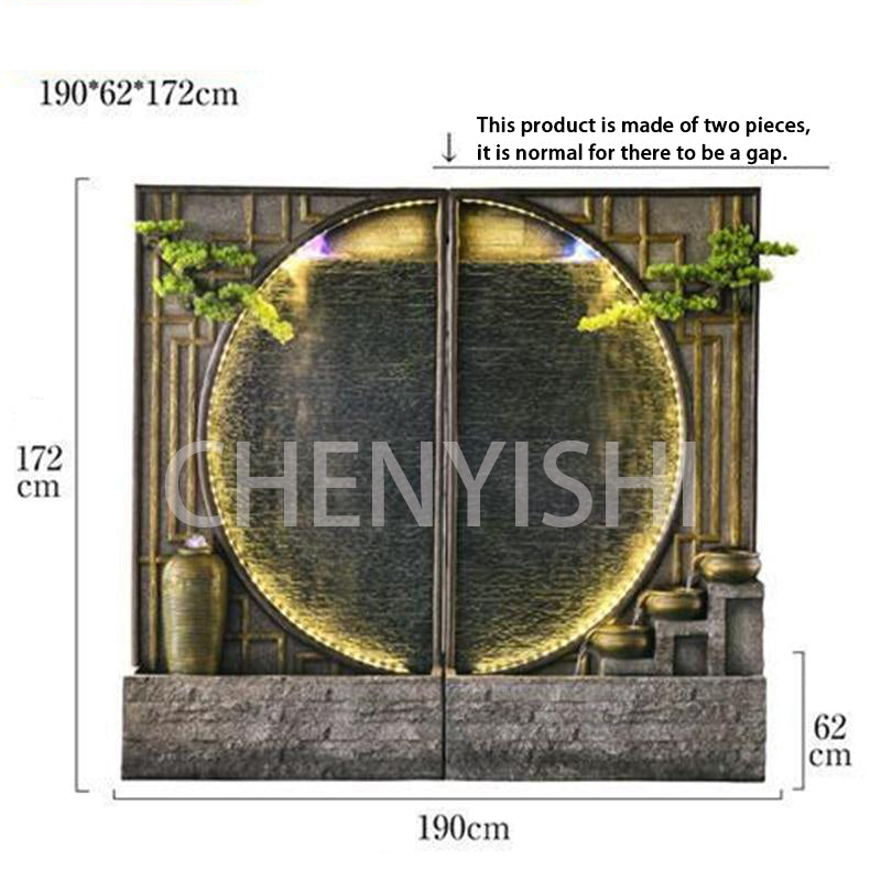 CHENYISHI Large Water Zen Fountain Pool Garden Waterscape B&B Landscaping Balcony Fish Pond Rockery Double-sided Flowing Water Ornaments