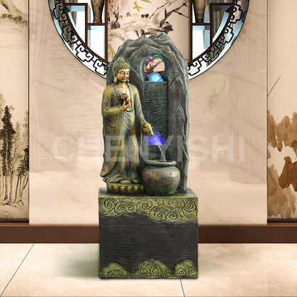 CHENYISHI Southeast Asian Buddha Statue Flowing Water Ornaments Living Room Tea Room Fountain Humidifier Club Office Zen Money-making