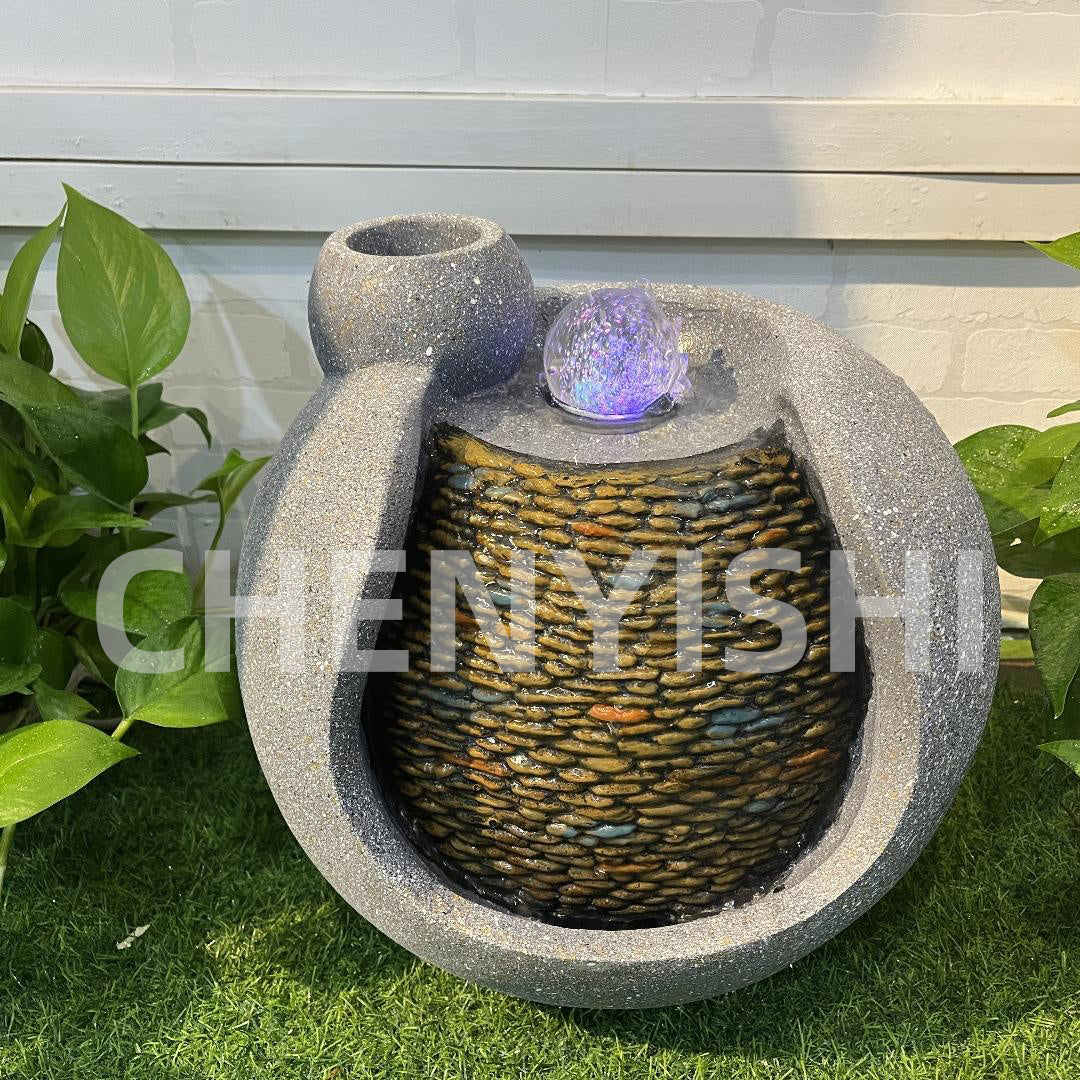 CHENYISHI Modern Simple Home Office Desk Circulating Water Stone Mortar Fish Tank Running Water Ornaments Bonsai Decoration