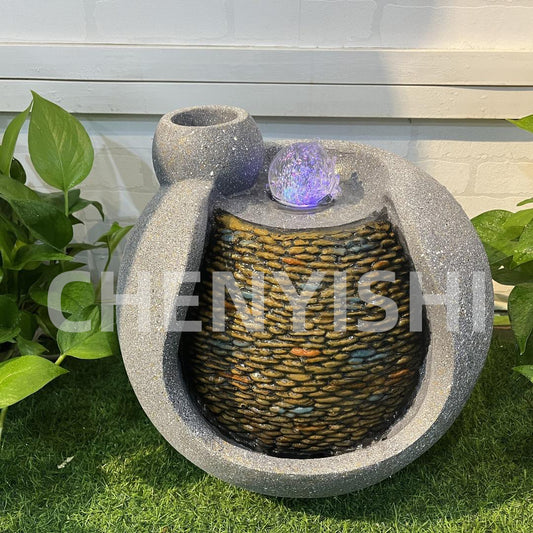 CHENYISHI Modern Simple Home Office Desk Circulating Water Stone Mortar Fish Tank Running Water Ornaments Bonsai Decoration