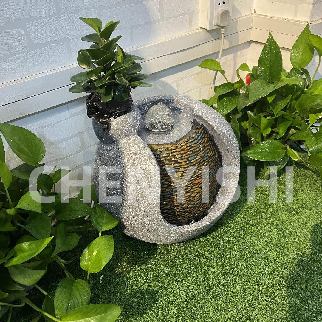 CHENYISHI Modern Simple Home Office Desk Circulating Water Stone Mortar Fish Tank Running Water Ornaments Bonsai Decoration