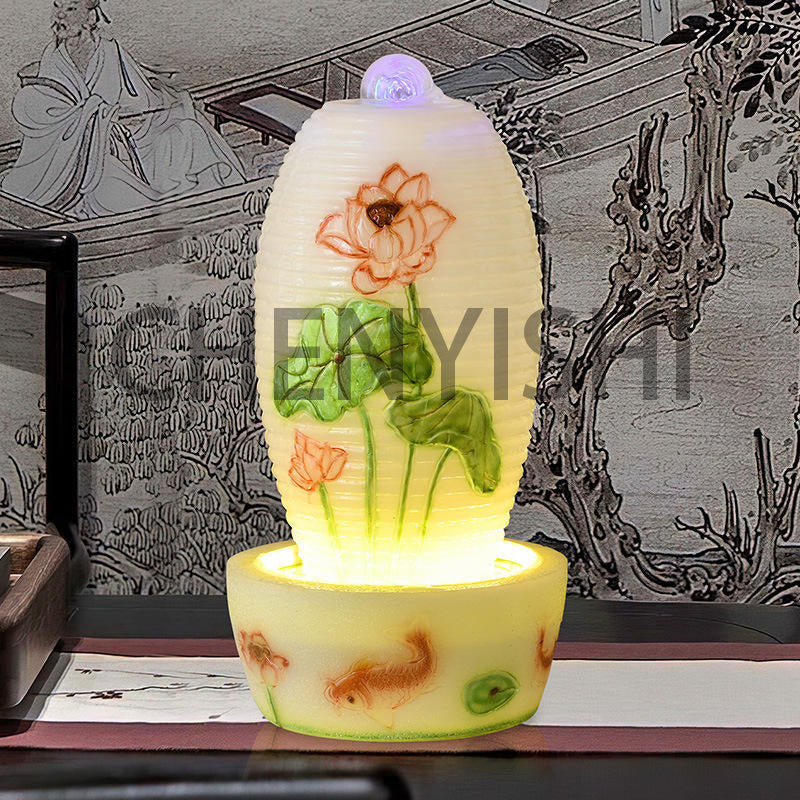 CHENYISHI Lucky Egg Flowing Water Fountain Opening Ornament European Modern Creative Living Room Indoor Desktop Waterscape