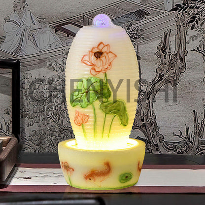 CHENYISHI Lucky Egg Flowing Water Fountain Opening Ornament European Modern Creative Living Room Indoor Desktop Waterscape