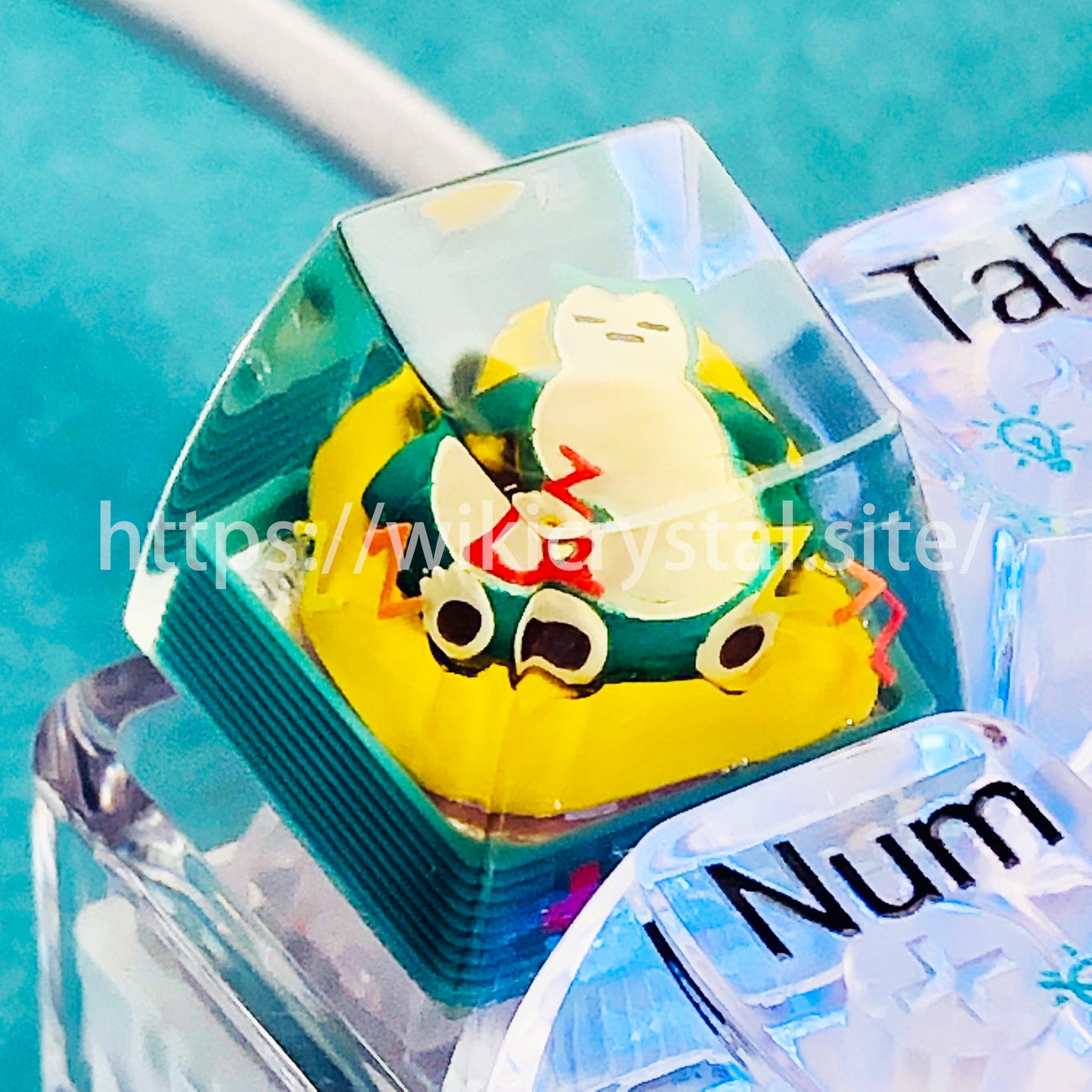 Snorlax Custom 1U Pokemon Keycap, Liquidate Artisan Anime Cherry MX Keycaps