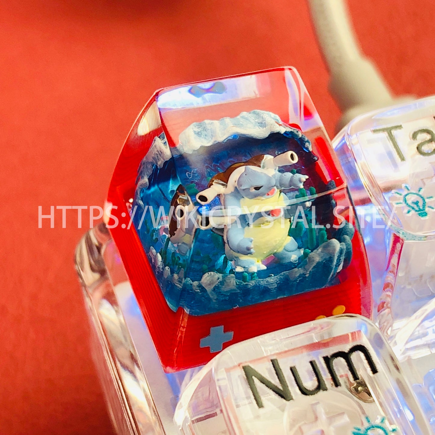 Pokémon Blastoise customized 1U keycap Pokémon keycap liquefied keycap craftsman keycap anime cherry MX keycap red keycap