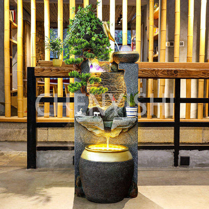 CHENYISHI Gorgeous Flowing Water Ornaments Waterfalls Indoor Fountain Landscape Creative Fish Tank Housewarming Water Feature