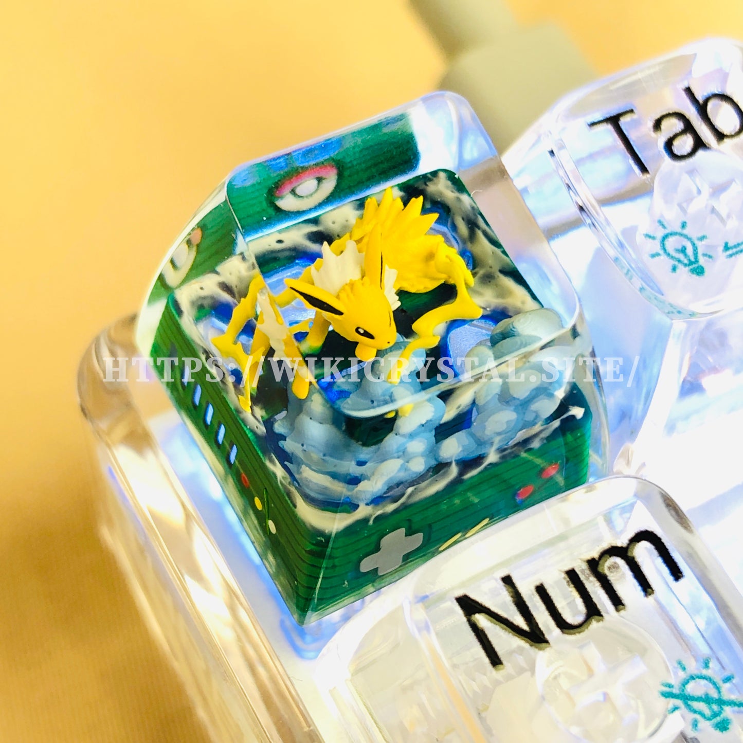 Pokemon Jolteon Custom 1U Keycaps Pokemon Keycap Liquidate keycap Artisan Keycap Anime Cherry MX Keycaps