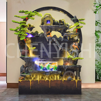 Water curtain wall flowing water wall screen fish tank fountain ornaments
