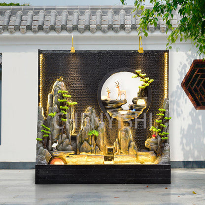 CHENYISHI Large Water Curtain Wall Flowing Water Screen Partition Landscape Outdoor Courtyard Garden Yard Waterscape Home Decor