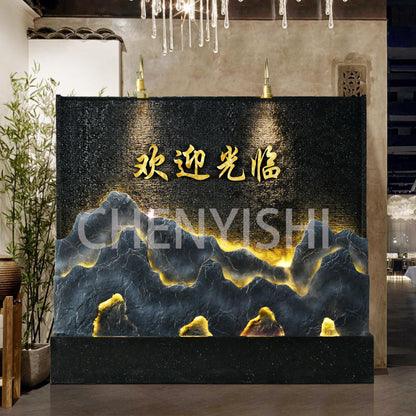 CHENYISHI Large Rockery Flowing Water Fountain Water Curtain Wall Partition Screen Courtyard Fish Pond Hotel Fortune-making Ornament