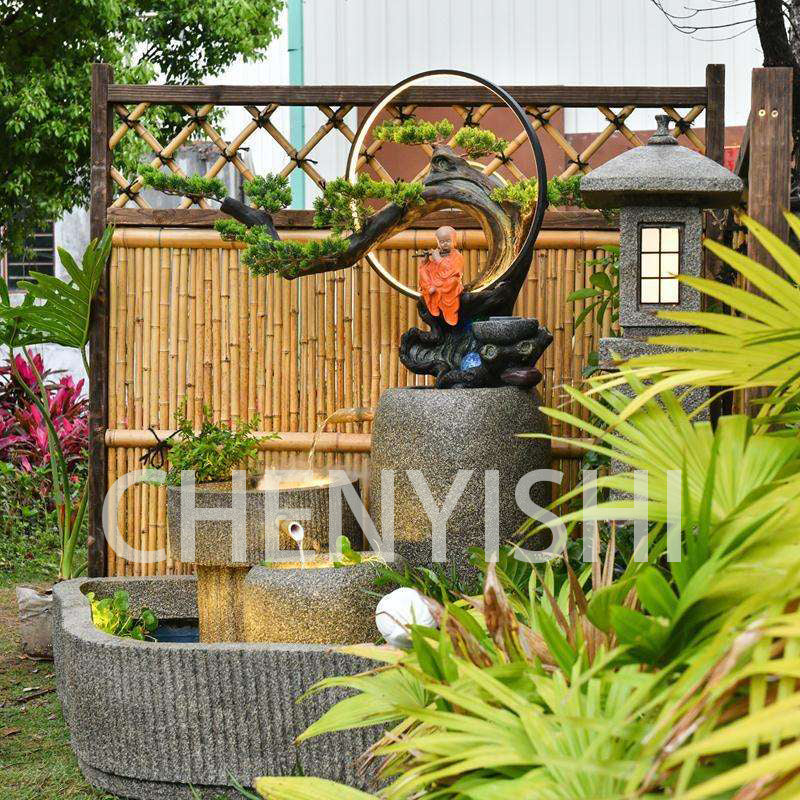 CHENYISHI Feng Shui Wheel Courtyard Rockery Flowing Water Landscape Fountain Ornaments Balcony Fish Pond Landscaping Zen Garden