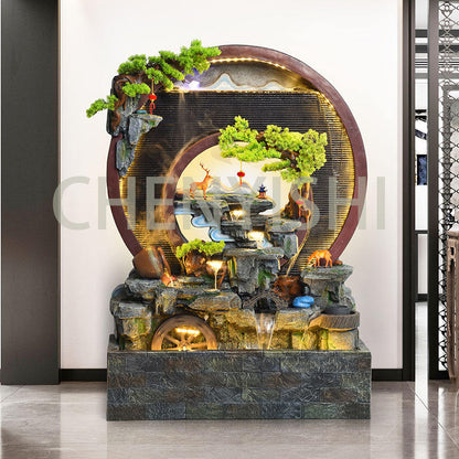 CHENYISHI Large Water Curtain Wall Flowing Water Screen Entrance Decoration Office Feng Shui Company Club Opening Decoration WaterFountain