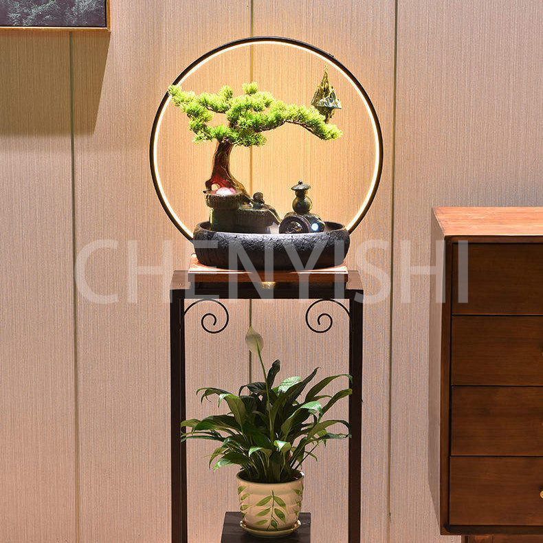 CHENYISHIRockery fountain Flowing Water Ornaments Circulating Water Feature Office Living Room Basin landscape Feng Shui Fortune