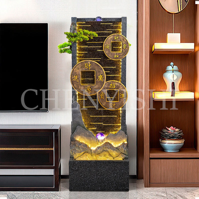 Chinese style flowing water fountain attracts wealth