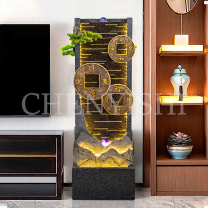 Chinese style flowing water fountain attracts wealth