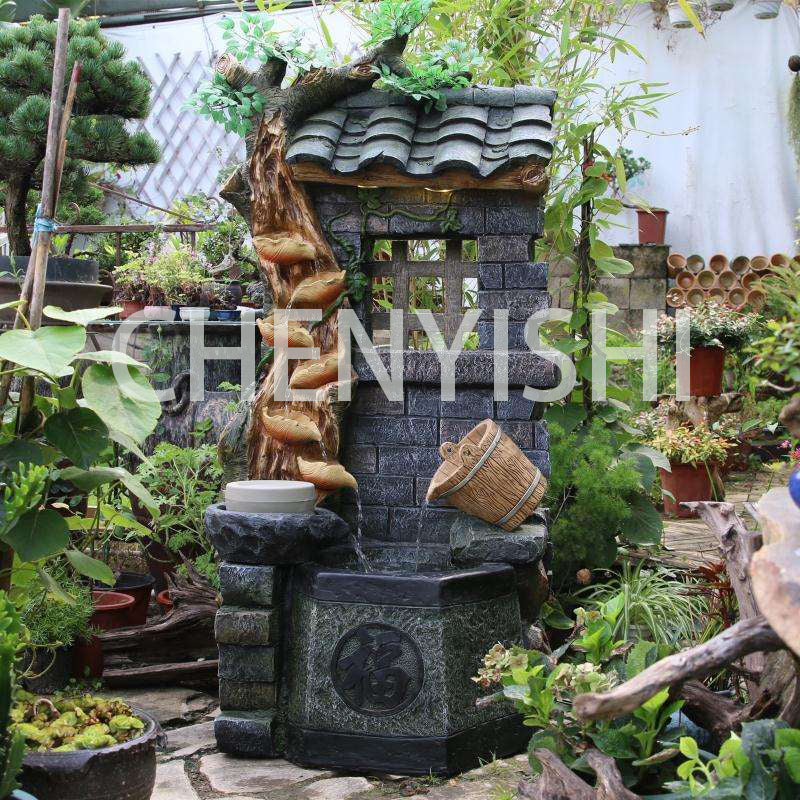 CHENYISHI Outdoor Courtyard Garden Rockery Flowing Water Fountain Ornaments Home Indoor Living Room Balcony Terrace Water Landscape Decor