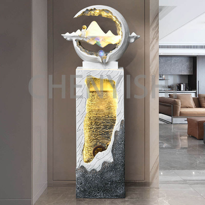 CHENYISHI New Chinese-style Flowing Water Fountain Ornaments Circulating Water Floor-to-ceiling Living Room Interior Decor