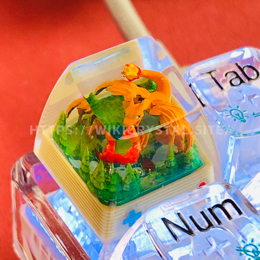 Pokémon Charizard custom 1U keycap Pokemon keycap liquefied keycap artisan keycap anime cherry MX keycap yellow keycap