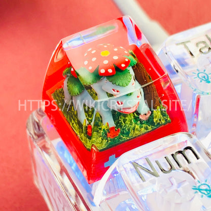 Pokémon Venusaur customized 1U keycap Pokémon keycap liquefied keycap craftsman keycap anime cherry MX keycap red keycap