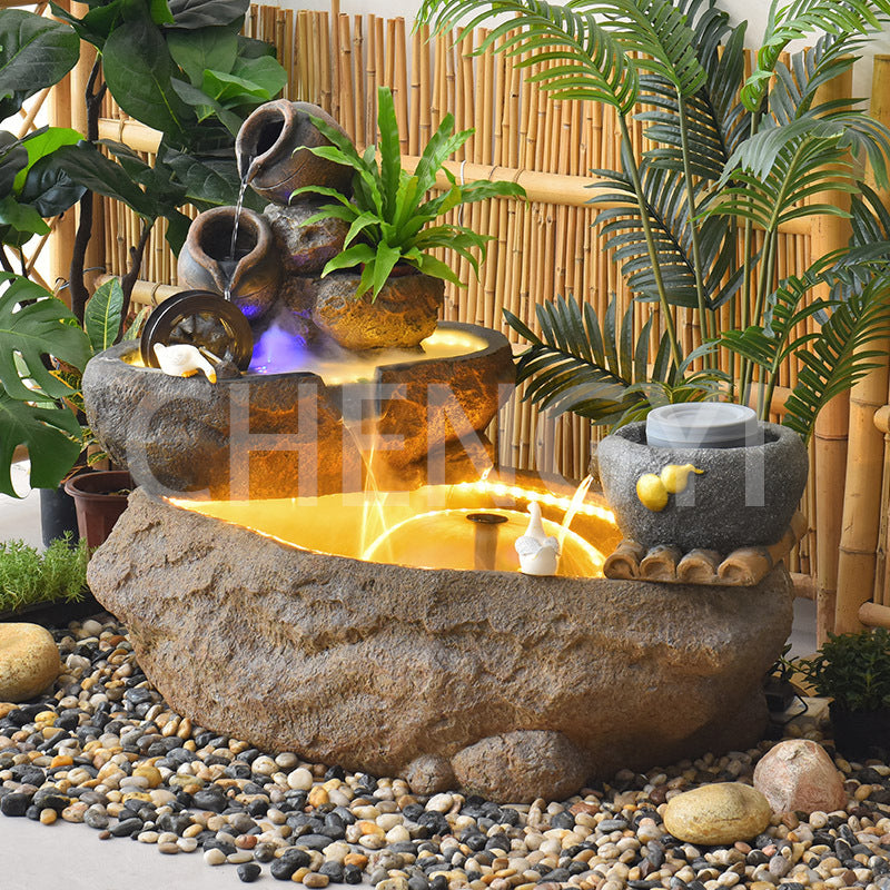 Pastoral flowing water landscape