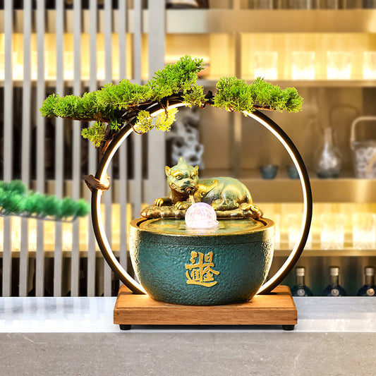 CHENYISHI Pixiu Lucky Ornaments Cornucopia Office Store Humidifier Flowing Water Feng Shui Wheel Opening Gift Flowing Ball Lucky Ornament