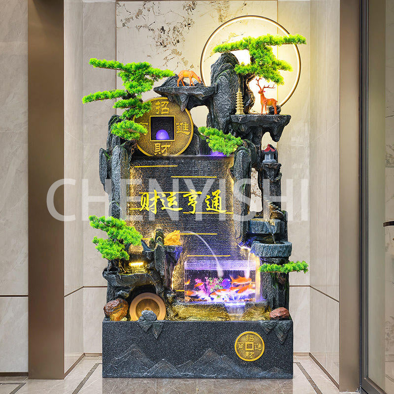 CHENYISHI Large Rockery Flowing Water Ornaments Circulating Water Living Room Hotel Courtyard Floor Landscape Fountain Fish Tank