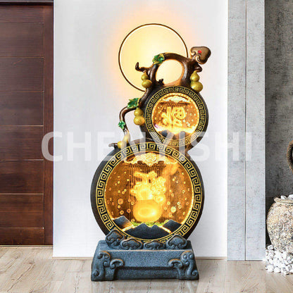 CHENYISHI Fengshui Ornaments New Chinese Style Rockery Flowing Water Fountain Living Room Office Entrance Balcony Courtyard Ornaments