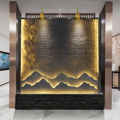 Water curtain wall, flowing water wall decoration, villa company, rockery, fountain, water landscape background wall, fish pond, fortune-making floor-standing ornaments