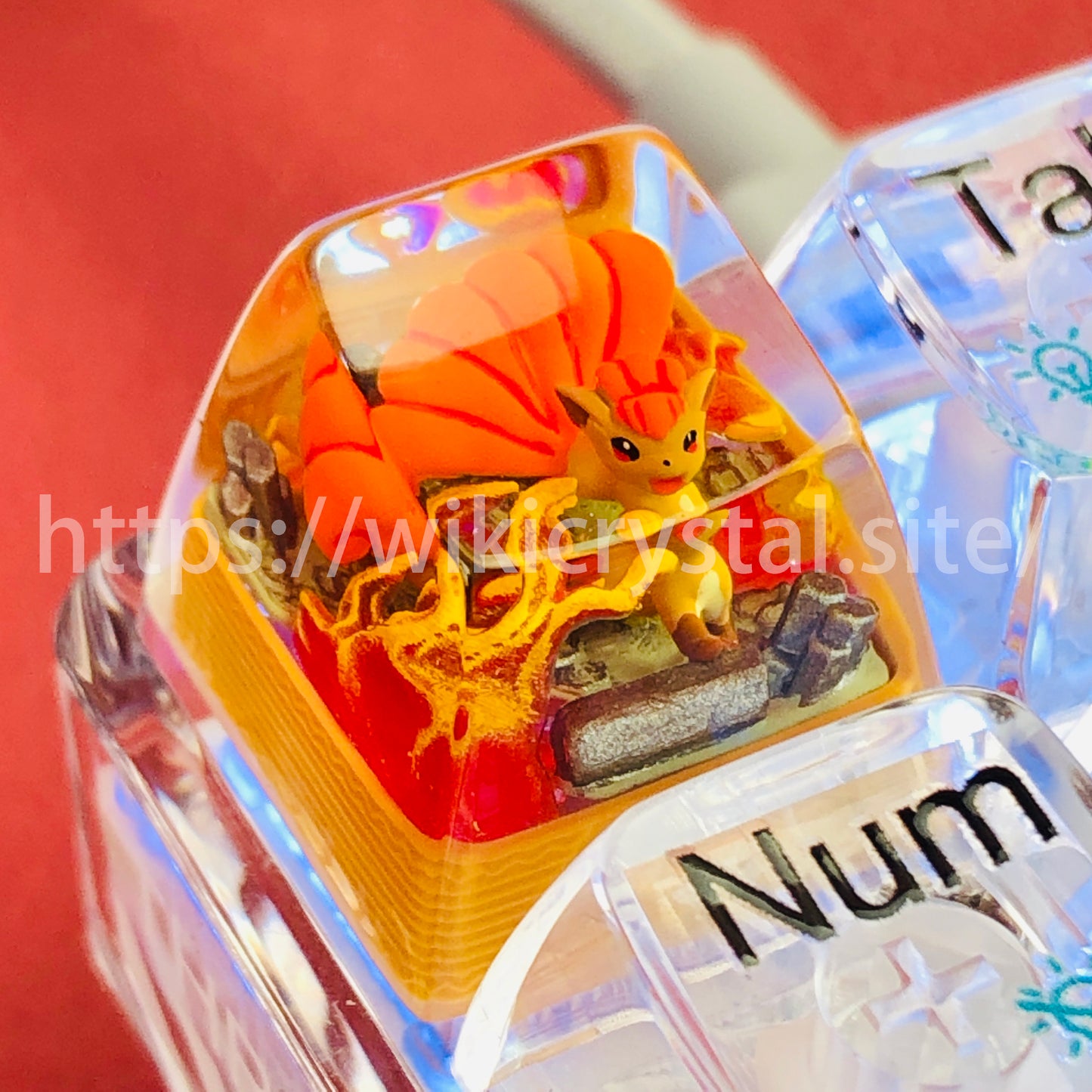 Vulpix Custom 1U Pokemon Keycap, Liquidate Artisan Anime Cherry MX Keycaps