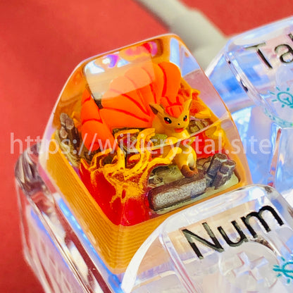 Vulpix Custom 1U Pokemon Keycap, Liquidate Artisan Anime Cherry MX Keycaps