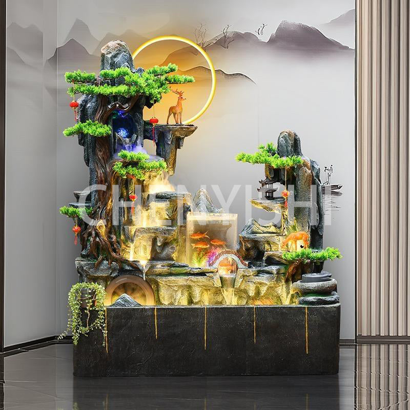 CHENYISHI Rockery Courtyard Water Curtain Fountain Wall Flowing Water Fountain Circulating Water Landscape Fish Tank Decoration
