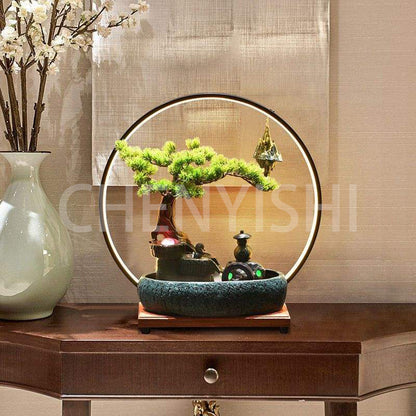 CHENYISHIRockery fountain Flowing Water Ornaments Circulating Water Feature Office Living Room Basin landscape Feng Shui Fortune