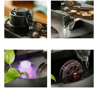 Mountain spring flowing water new Chinese style fortune-producing flowing water ornaments circulating water tea room living room office desktop