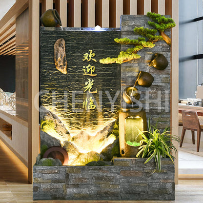 CHENYISHI Large Rockery Water Curtain Wall Flowing
