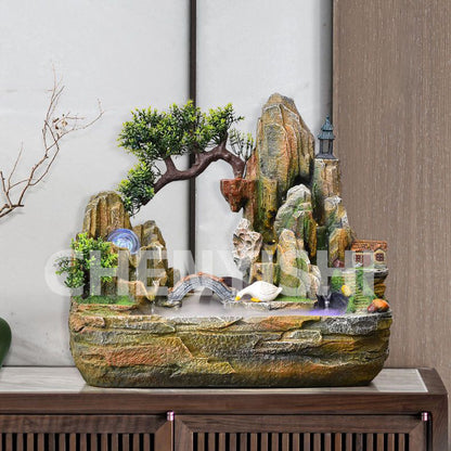 CHENYISHI Rockery Flowing Water Wealth-generating Ornaments Fengshui Wheel Fountain Living Room Entrance Office Decorative Furnished