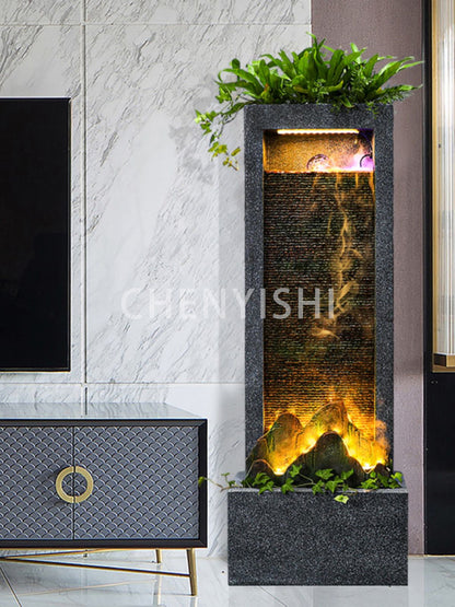 CHENYISHI Water Curtain Wall Floor-standing TV Cabinet Circulation Waterfalls Ornaments Outdoor Statue For Garden Water Feature