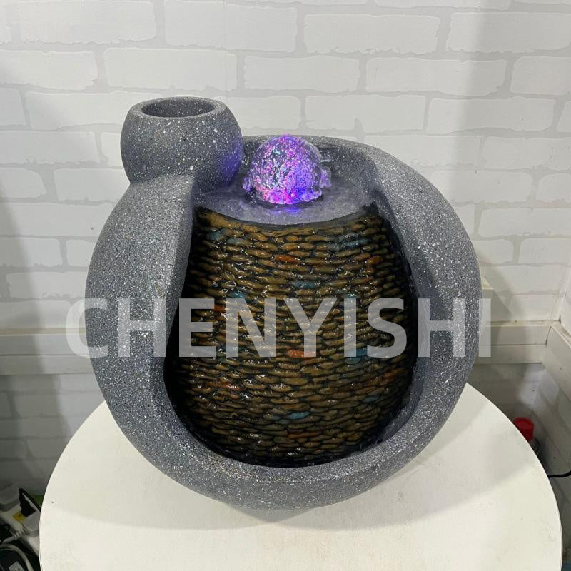 CHENYISHI Modern Simple Home Office Desk Circulating Water Stone Mortar Fish Tank Running Water Ornaments Bonsai Decoration
