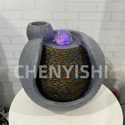 CHENYISHI Modern Simple Home Office Desk Circulating Water Stone Mortar Fish Tank Running Water Ornaments Bonsai Decoration