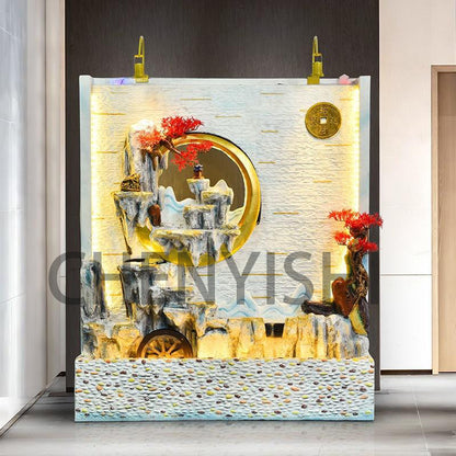 CHENYISHI White Rockery Flowing Water Fountain Living Room Entrance Screen Partition Water Curtain Wall Entry Garden Courtyard Fountain