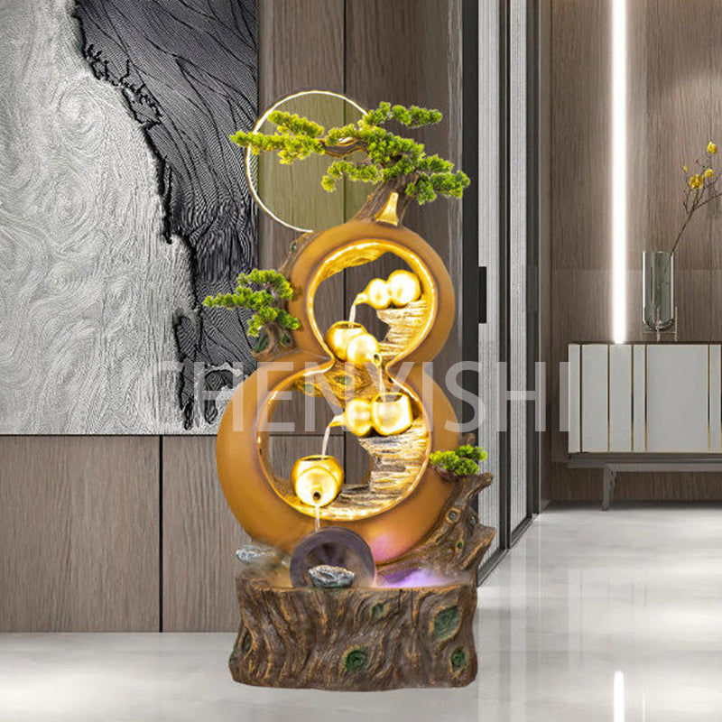 CHENYISHI Gourd Flowing Water Ornaments To Attract Wealth Office Living Room Feng Shui Rockery Water Landscape High-end National Style