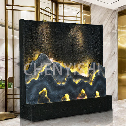 CHENYISHI Large Rockery Flowing Water Fountain Water Curtain Wall Partition Screen Courtyard Fish Pond Hotel Fortune-making Ornament