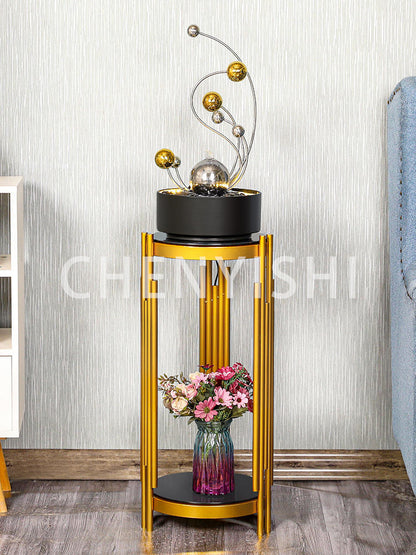 CHENYISHI Indoor Stainless Stele Water Fountain Lucky Light Luxury Flowing Water Ornaments Modern Wrought Iron Desktop Crafts